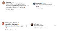 Netizens react to Hailey Bieber celebrating New Year 2025 with a Caviar-topped In-N-Out burger (image via Instagram/@dopeople,@jblazeofficial,@amandyloveyofficial,@softhailss)